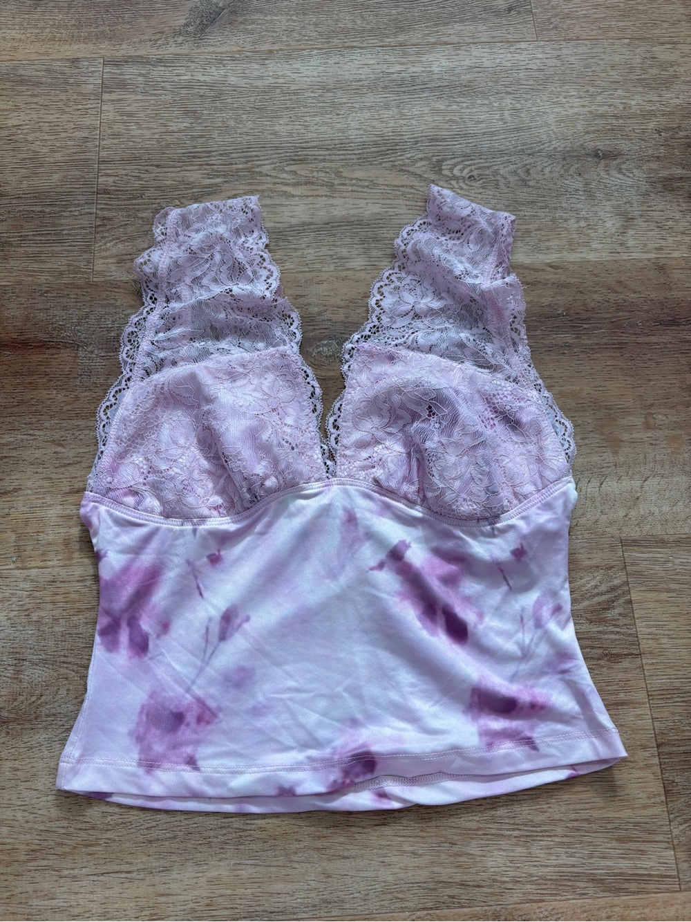 Princess Polly Pink Lace Tie-Dye Bralette Tank